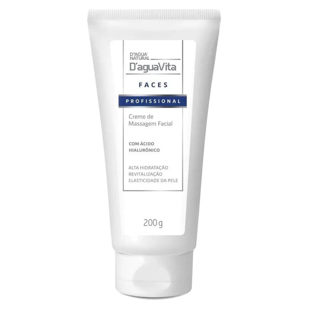 Creme Massagem Facial com Acido Hialuronico Daguavita 200g