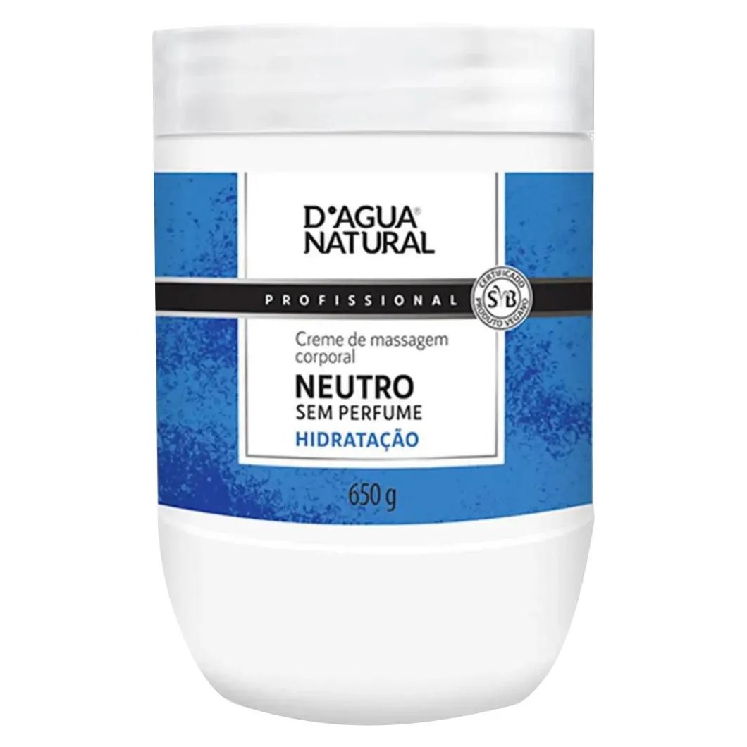 Creme Massagem Corporal Neutro sem Perfume 650g Dagua Natural