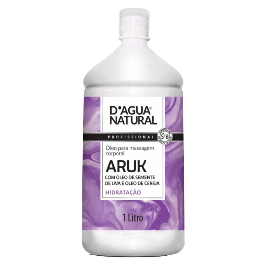 Oleo Massagem Corporal Aruk Semente Uva Cereja 1Lt D'Agua Natural