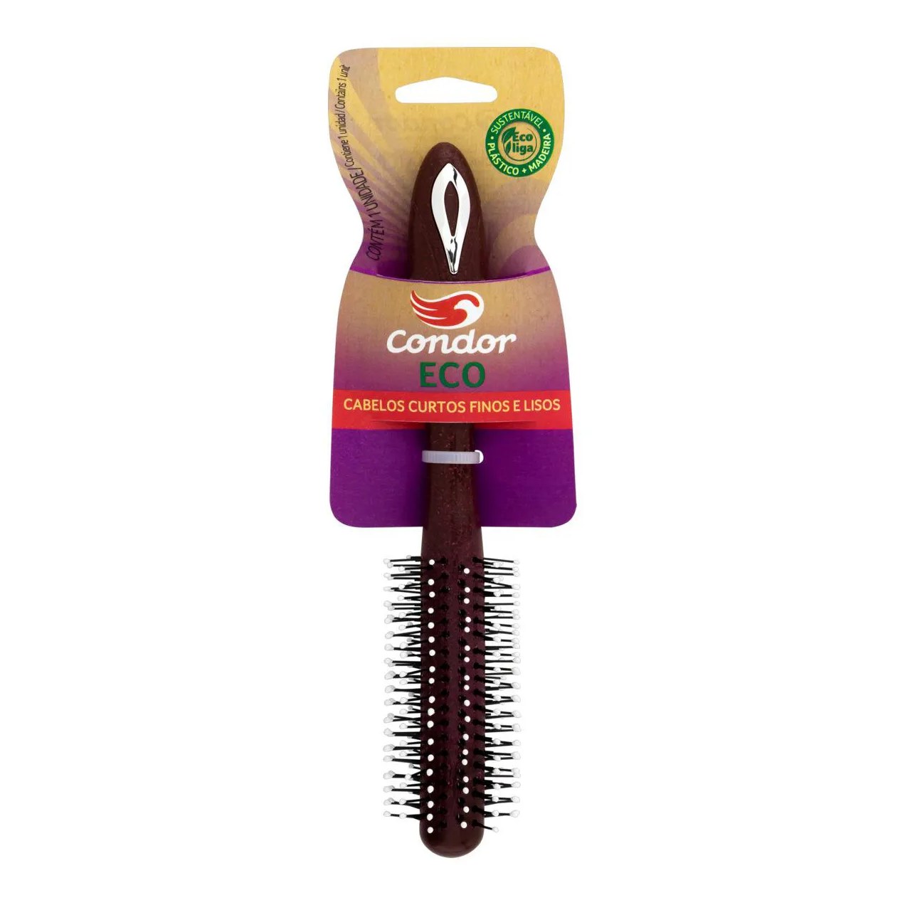 Escova para Cabelo Curto Fino e Liso Condor Eco