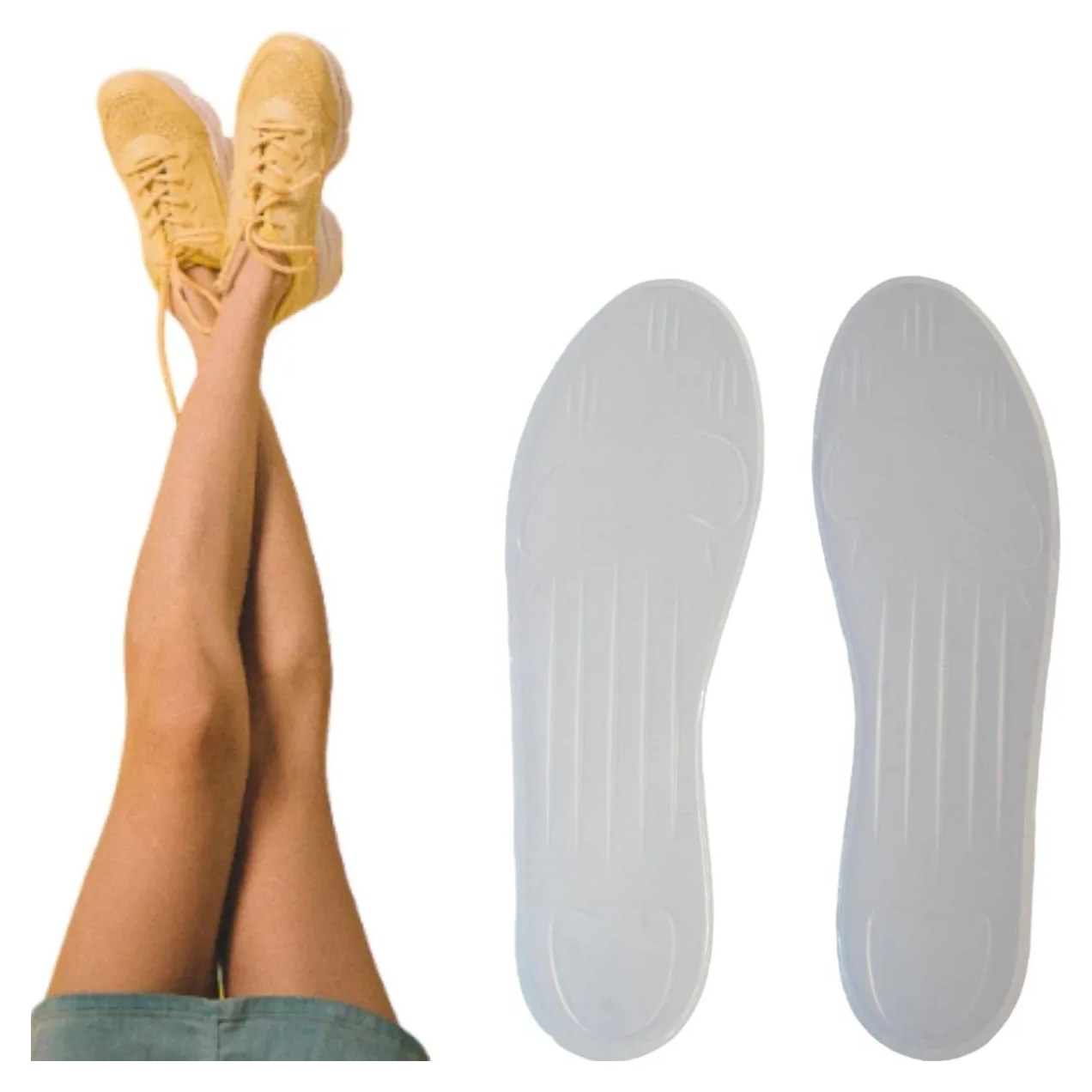 Palmilha de Silicone Ortopédica Anti - Impacto Esportiva Esportão Alívio Dores Ortho Pauher - 34 / 35