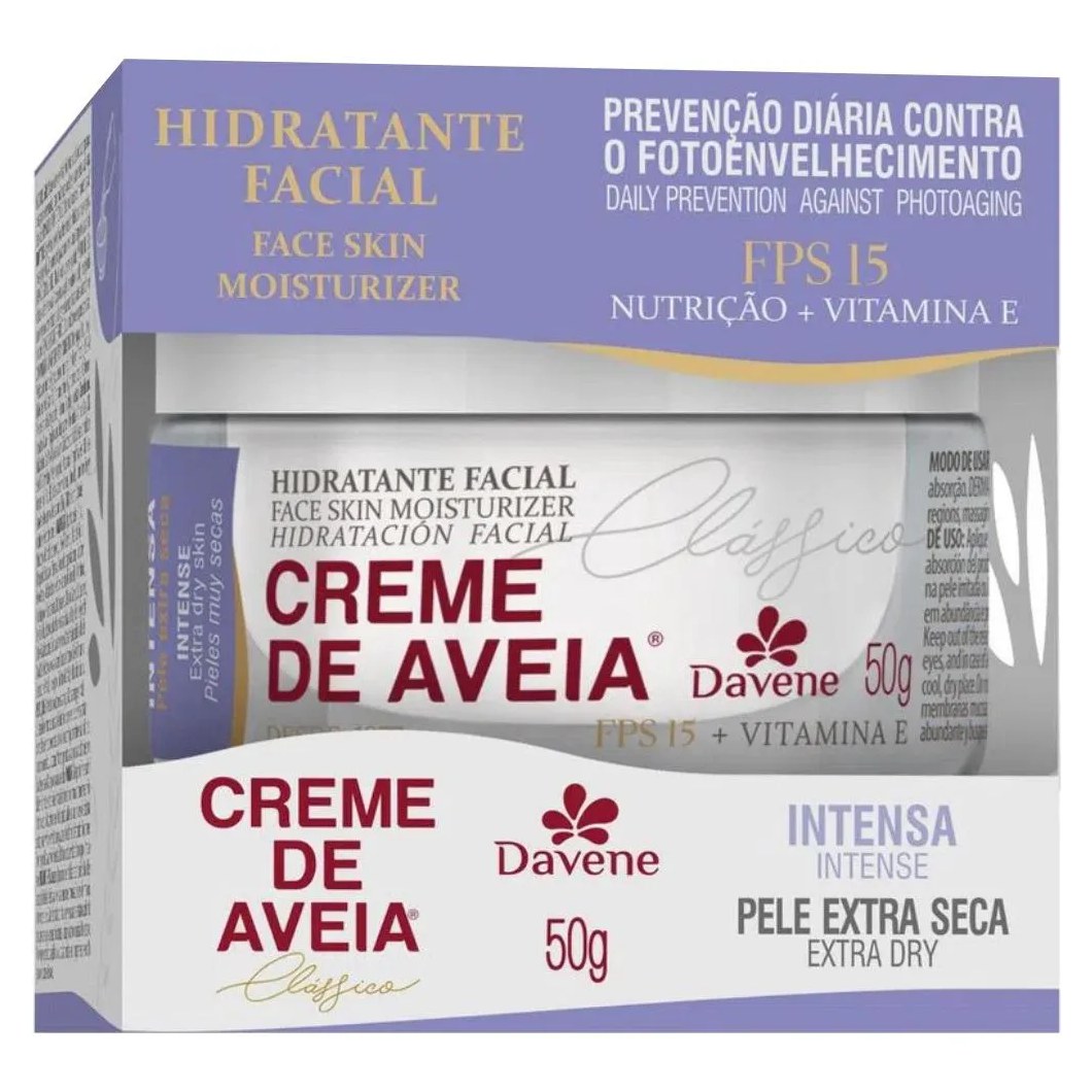 Hidratante Facial Creme de Aveia Intensa 50g Davene