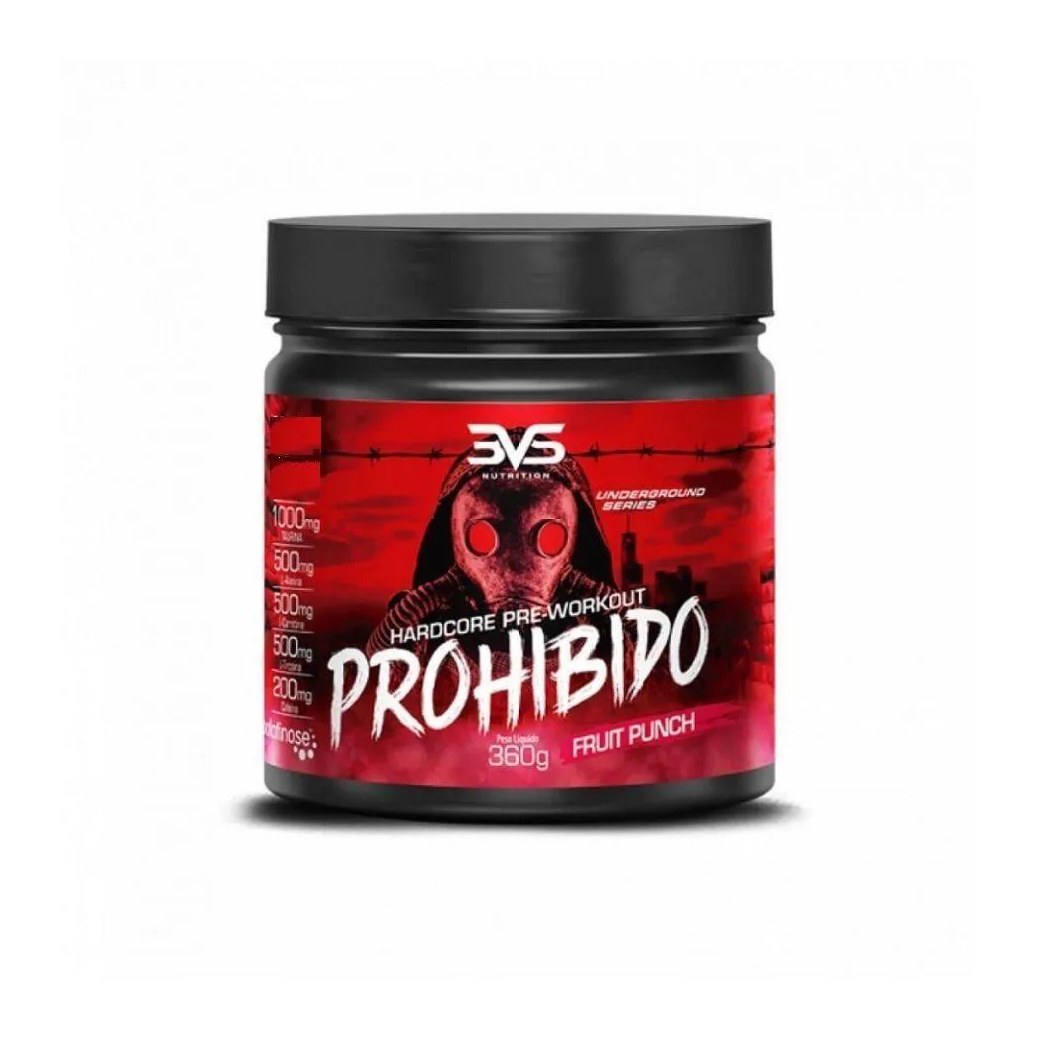 Prohibido Hardcore Pré-Workout (360G) - Sabor: Fruit Punch