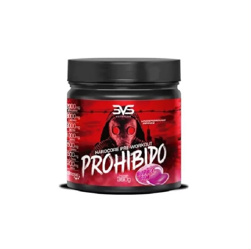 Prohibido Hardcore Pré-Workout (360G) - Sabor: Bubble Gum