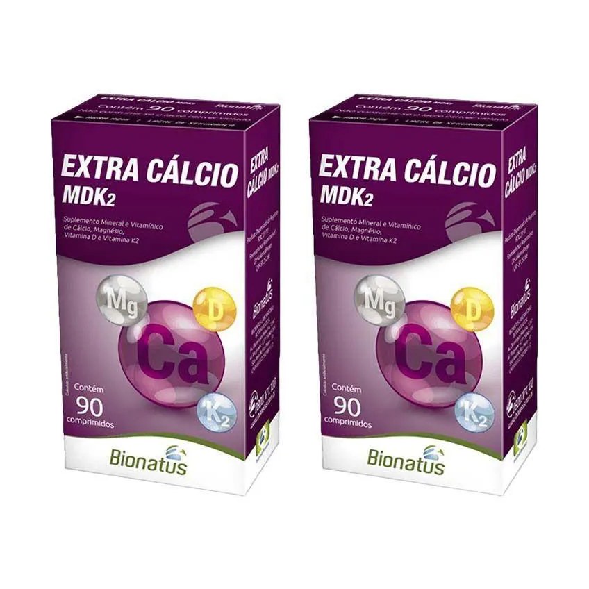 Kit 2 Extra Cálcio Mdk2 Bionatus 90 comprimidos