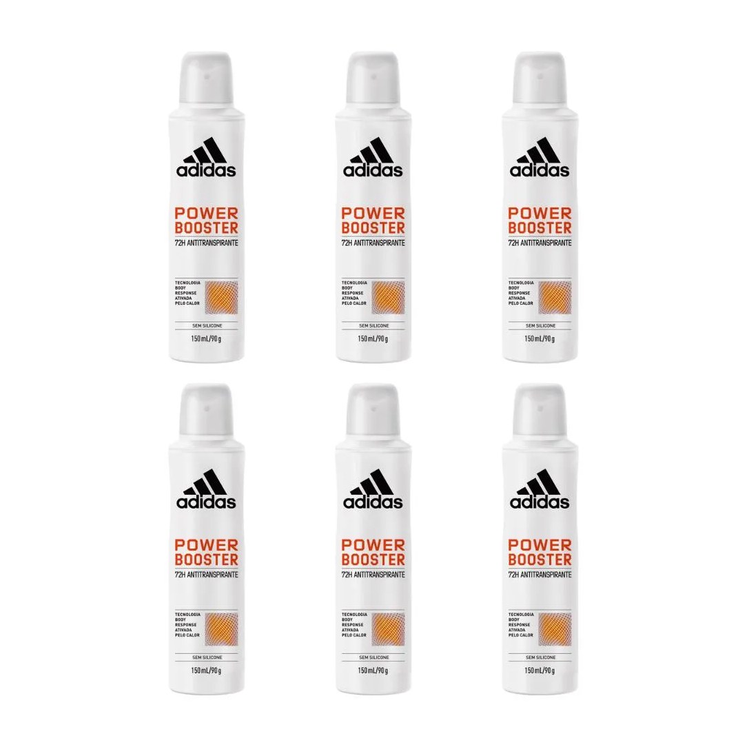 Desodorante Aero Adidas 150ml Fem Power Booster - Kit C / 6un