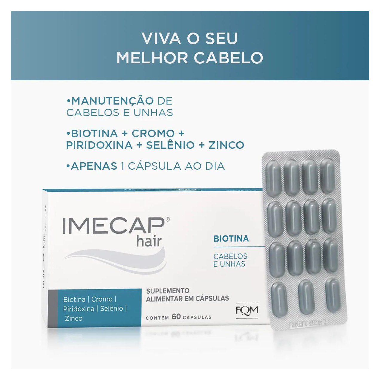 Suplemento Alimentar Imecap Hair Leve 90 Pague 60 cápsulas