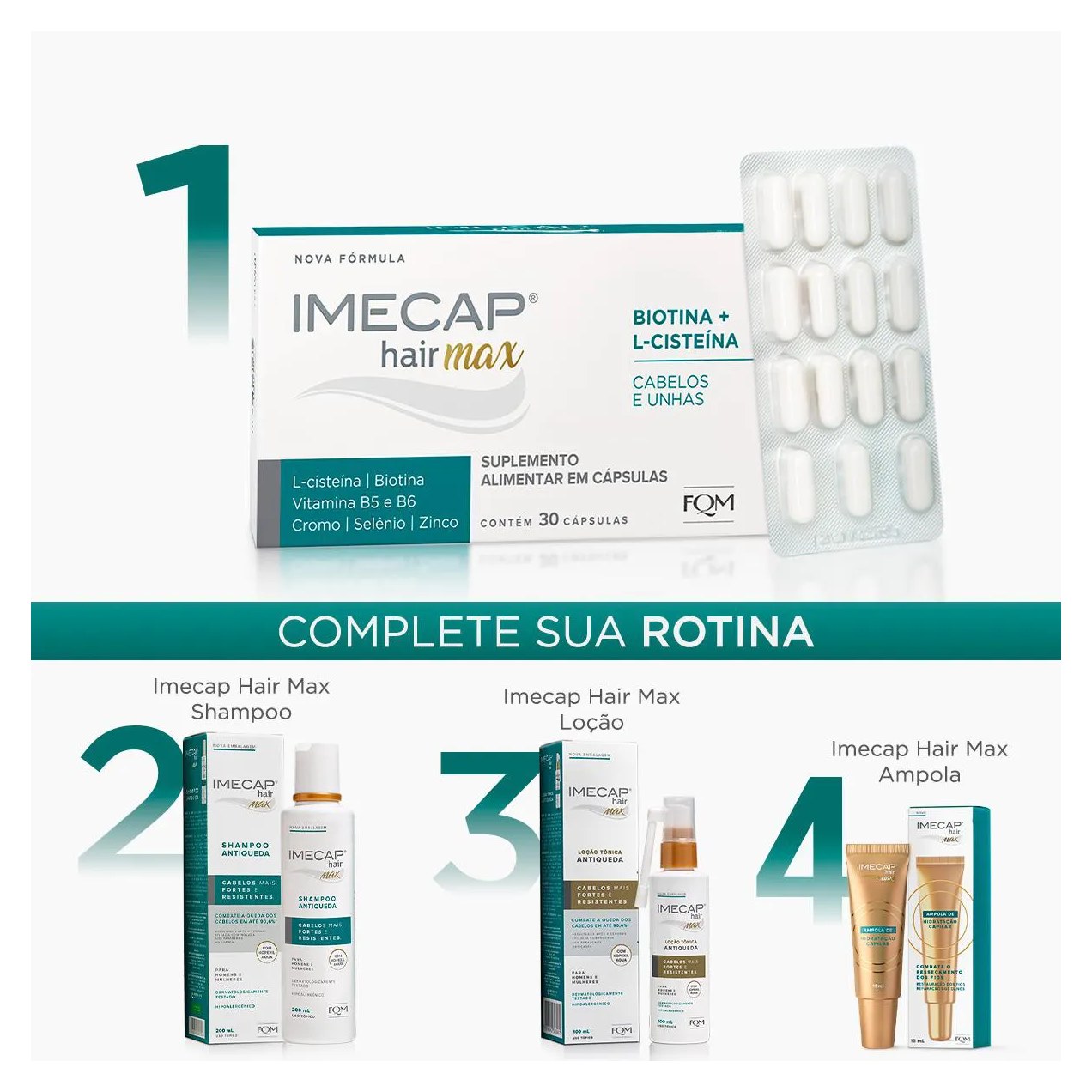 Suplemento Alimentar Imecap Hair Max 30 cápsulas
