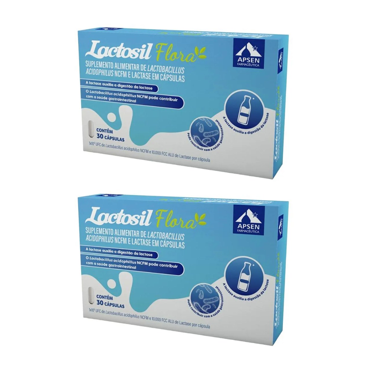 Kit 2 Suplemento Vitamina Lactosil Flora 30 Cps - Apsen