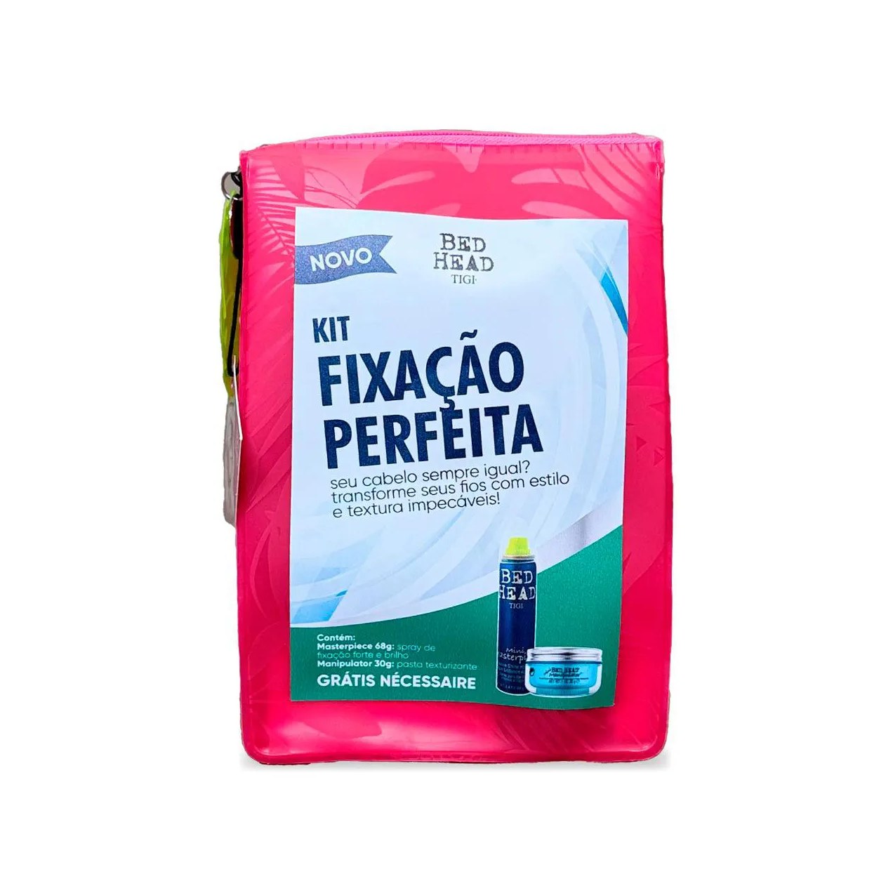 Kit Bed Head Tigi Fixação Perfeita Spray de Fixação Forte Masterpiece 68g + Pasta Texturizante Manipulator 30g + Necessaire