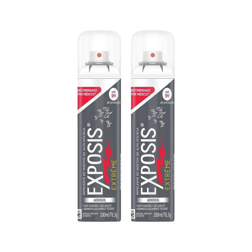 Kit 2 Repelente Aerossol Exposis Extrême 100ml