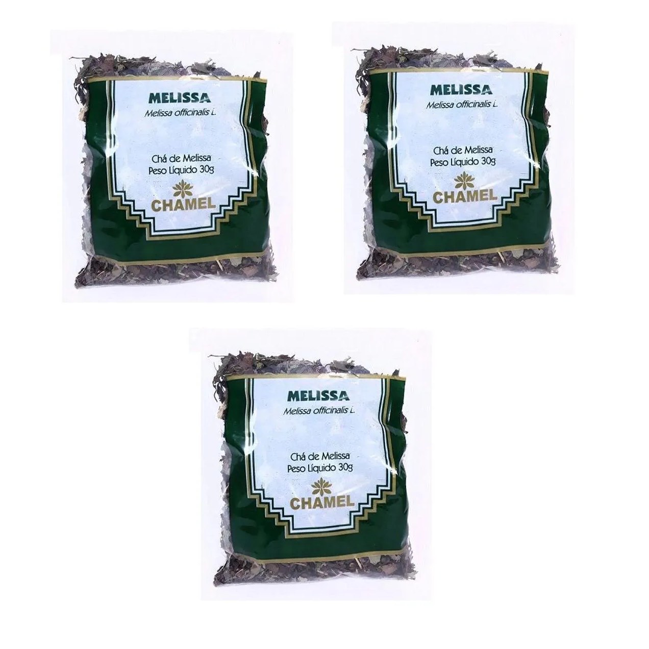 Kit 03 Pacote de Chá de Melissa 30g - Chamel