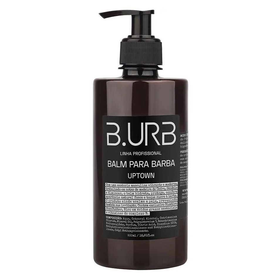 Balm para Barba Uptown 500ml Profissional Bancada Barbearia Barba Urbana B.urb