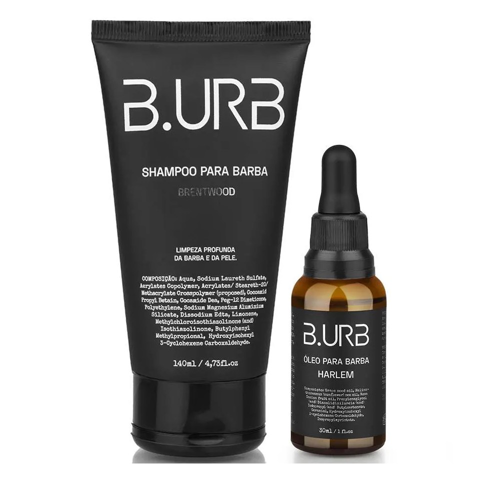 Kit Shampoo Brentwood + Óleo Harlem Amadeirado Barba Urbana B.urb