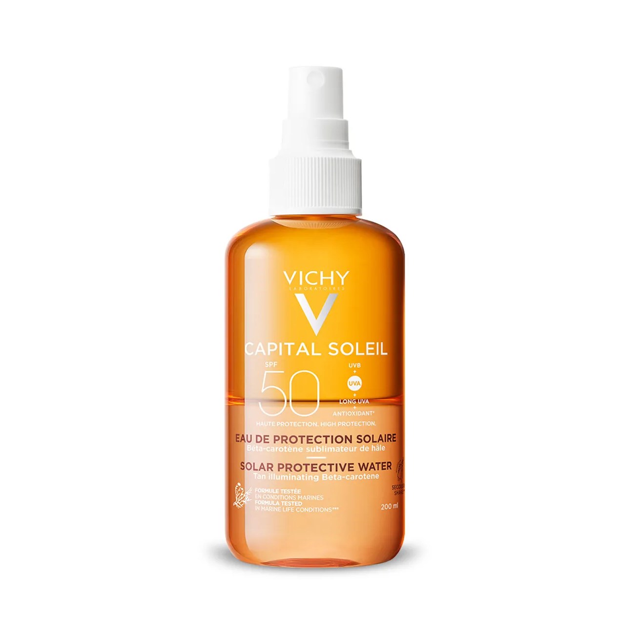 Água Solar Protetora Iluminadora Corporal Vichy Capital Soleil FPS50 - 200ml