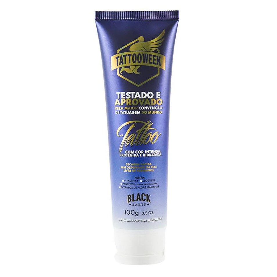 Protetor e Hidratante de Tatuagem Cor Intensa Tattoo Week 100g Black Barts