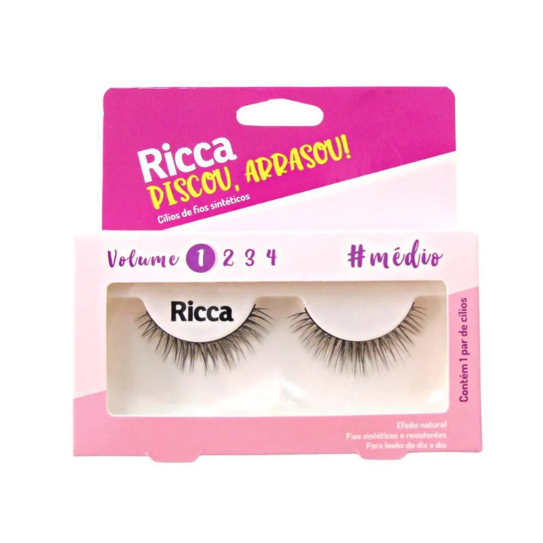 Cílios Postiços Ricca Belliz Piscou,arrasou Vol:1 Médio Cód.2673