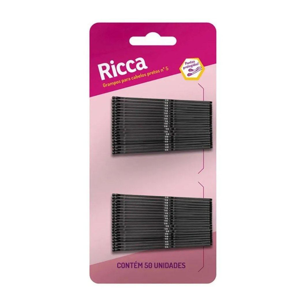 Grampo para Cabelos Pretos Nº 5 Ricca Cód.340
