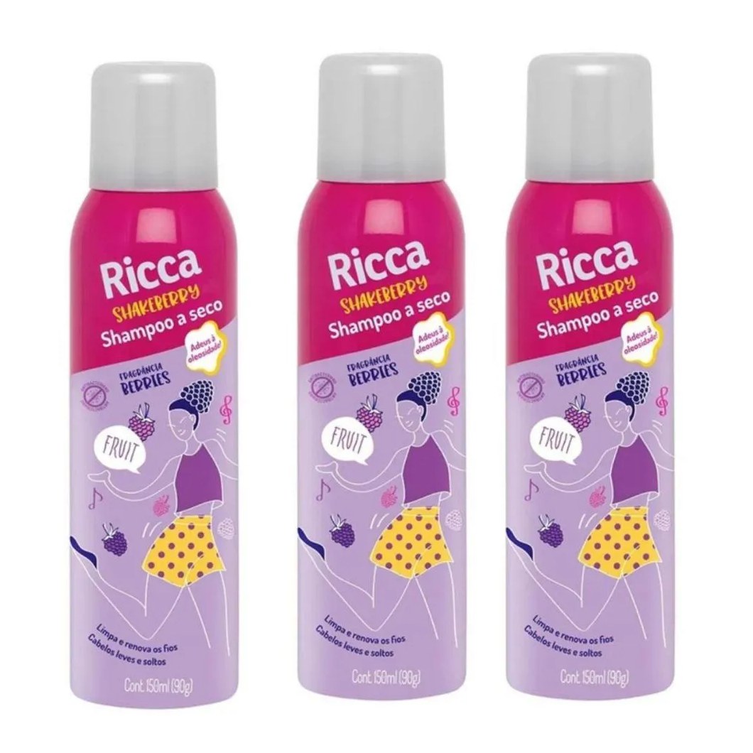 Shampoo A Seco Belliz Ricca Shakeberry C/3 150ml