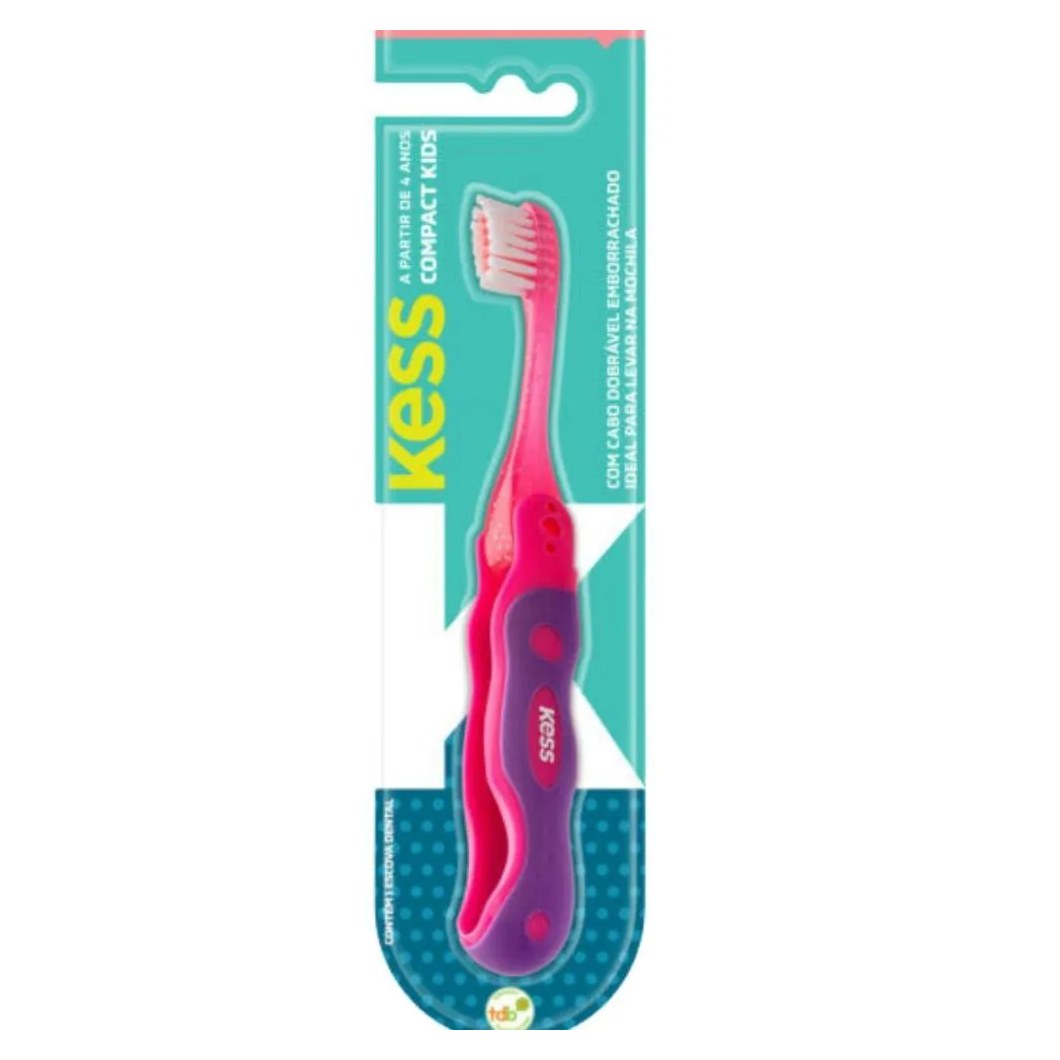 Escova Dental Compact Kids Kess Belliz Rosa Cod.2039