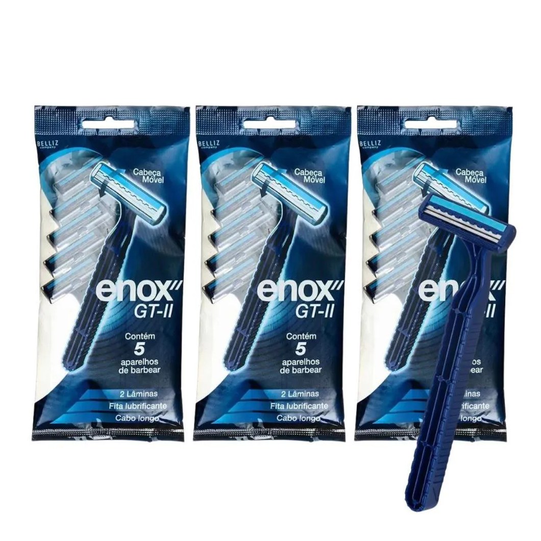 Kit Aparelho de Barbear Descartável Enox Gt-2 Cód.1758 C/3