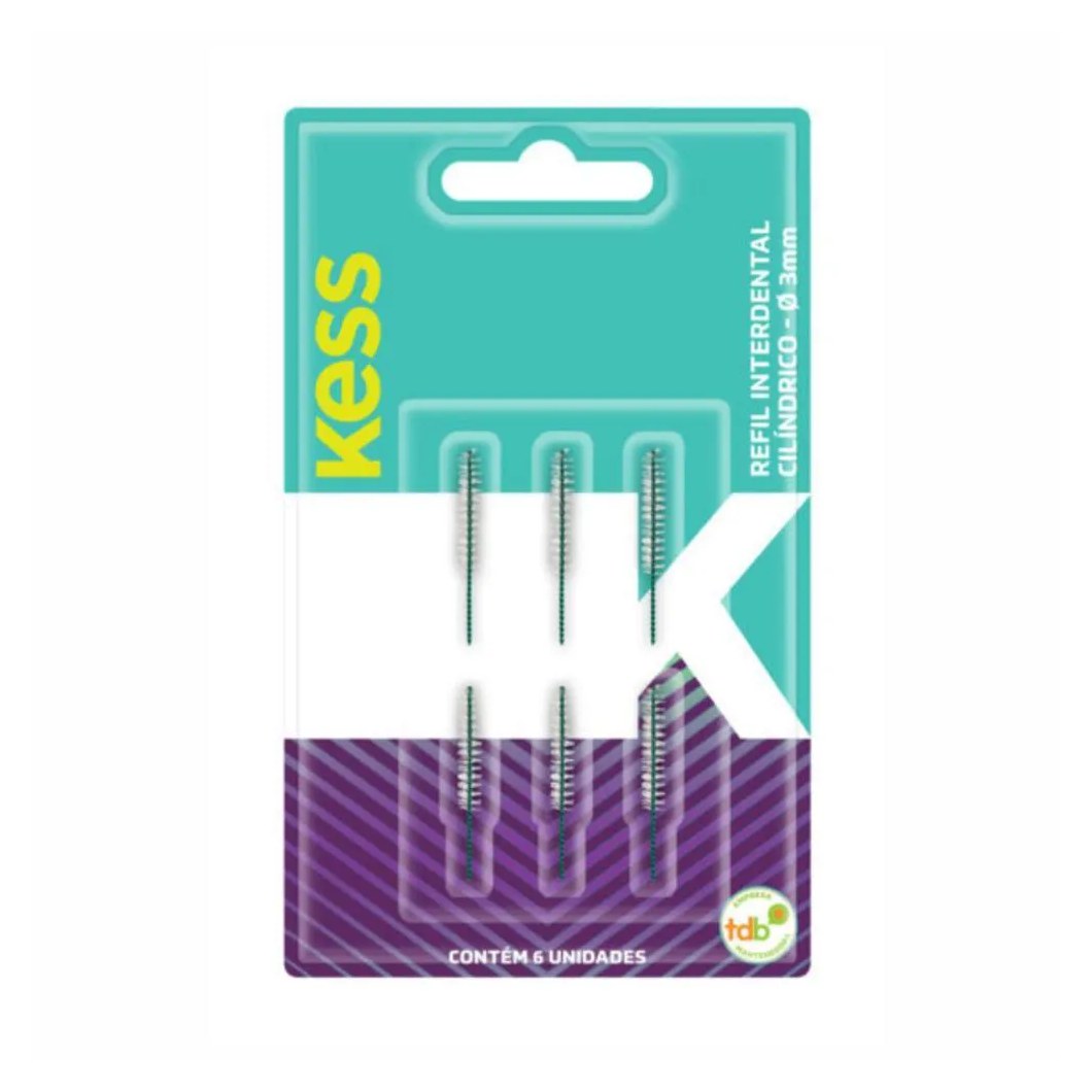 Refil Interdental Cilíndrico Kess 3mm C/6un Cód.1994