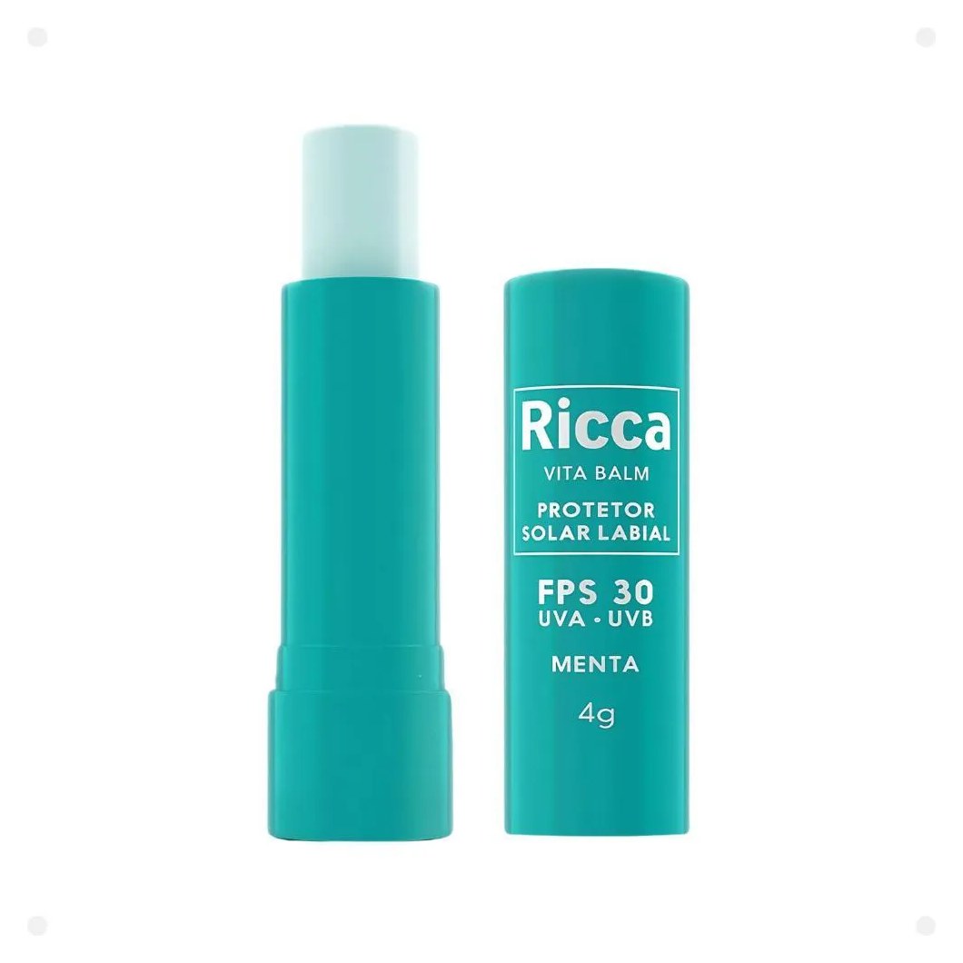 Protetor Solar Labial Ricca Vita Balm Menta Fps 30 Cód:3804