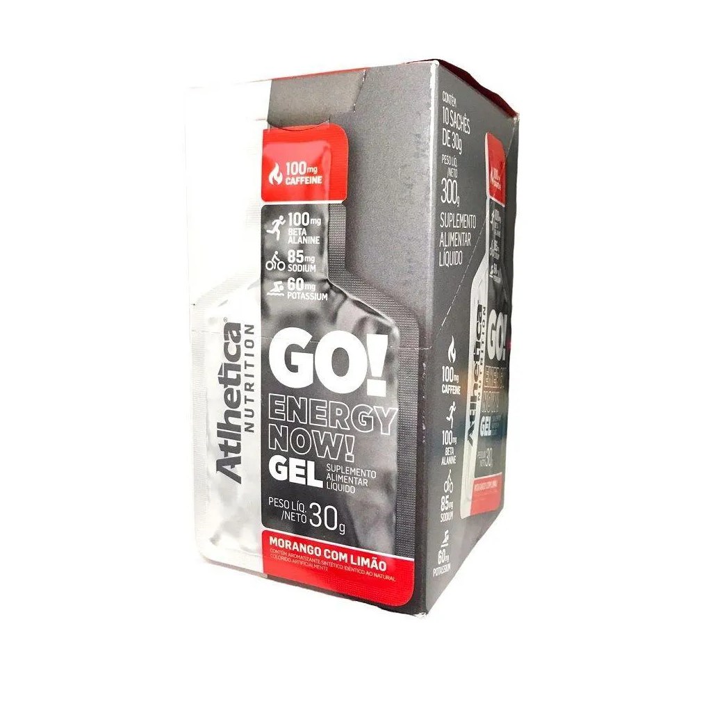 Go Energy Now Gel (Display 10 Unid. 30G) - Sabor: Morango com Limão