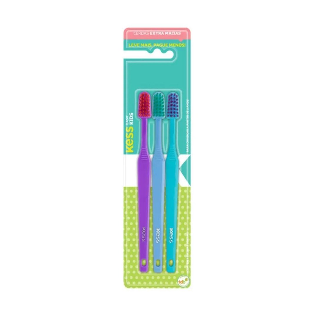 Escova Dental Kess Basic Kids C/3 Un