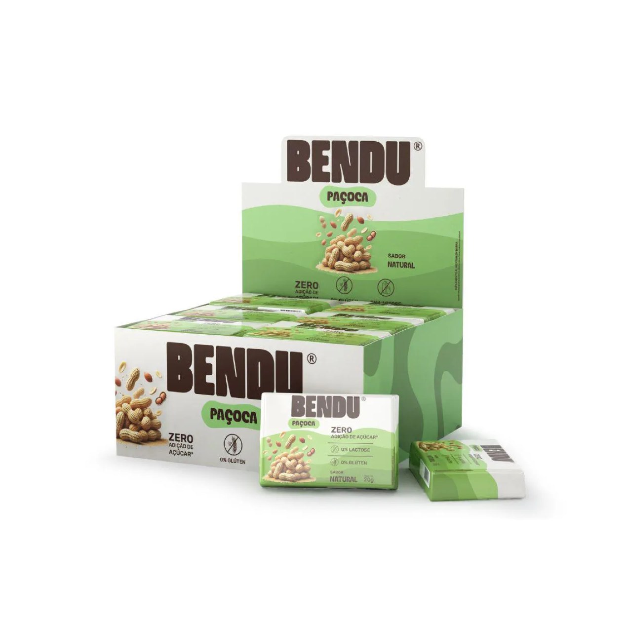 Paçoca Bendu Sabor Natural Zero Açúcar 20g