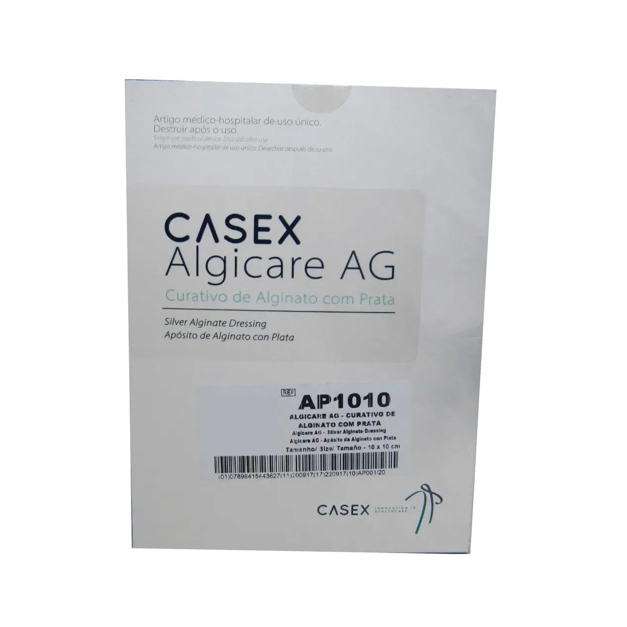 Curativo Alginato com Prata Algicare AG 10 x 10cm Casex