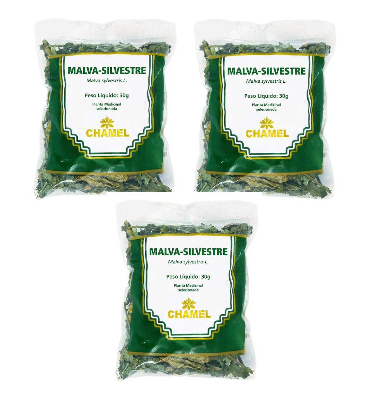 Kit 03 Pacote de Chá Malva Silvestre 30g - Chamel
