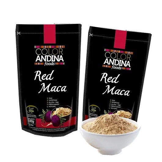 Maca Peruana Red (vermelha), Color Andina Food, 2 Standups de 100g