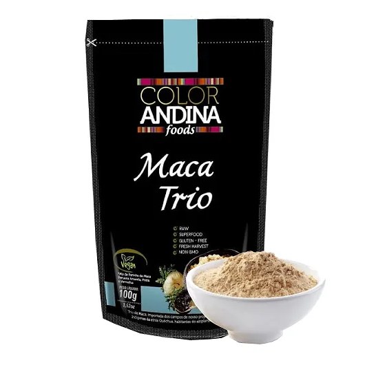 Trio de Maca Peruana (preta, Vermelha E Amarela) Color Andina Food , 100g