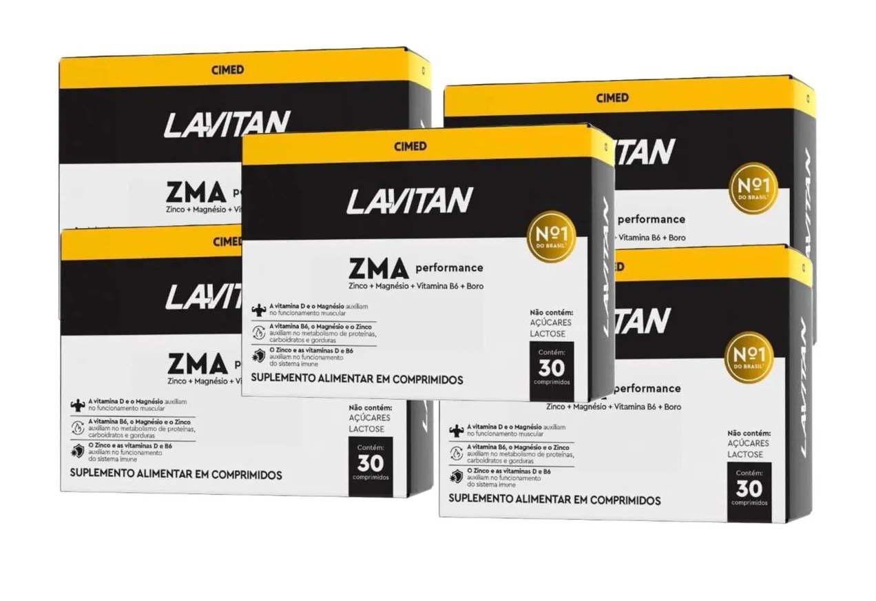 Suplemento Lavitan Zma Performance com 30 cápsulas - Kit 5 - Cimed