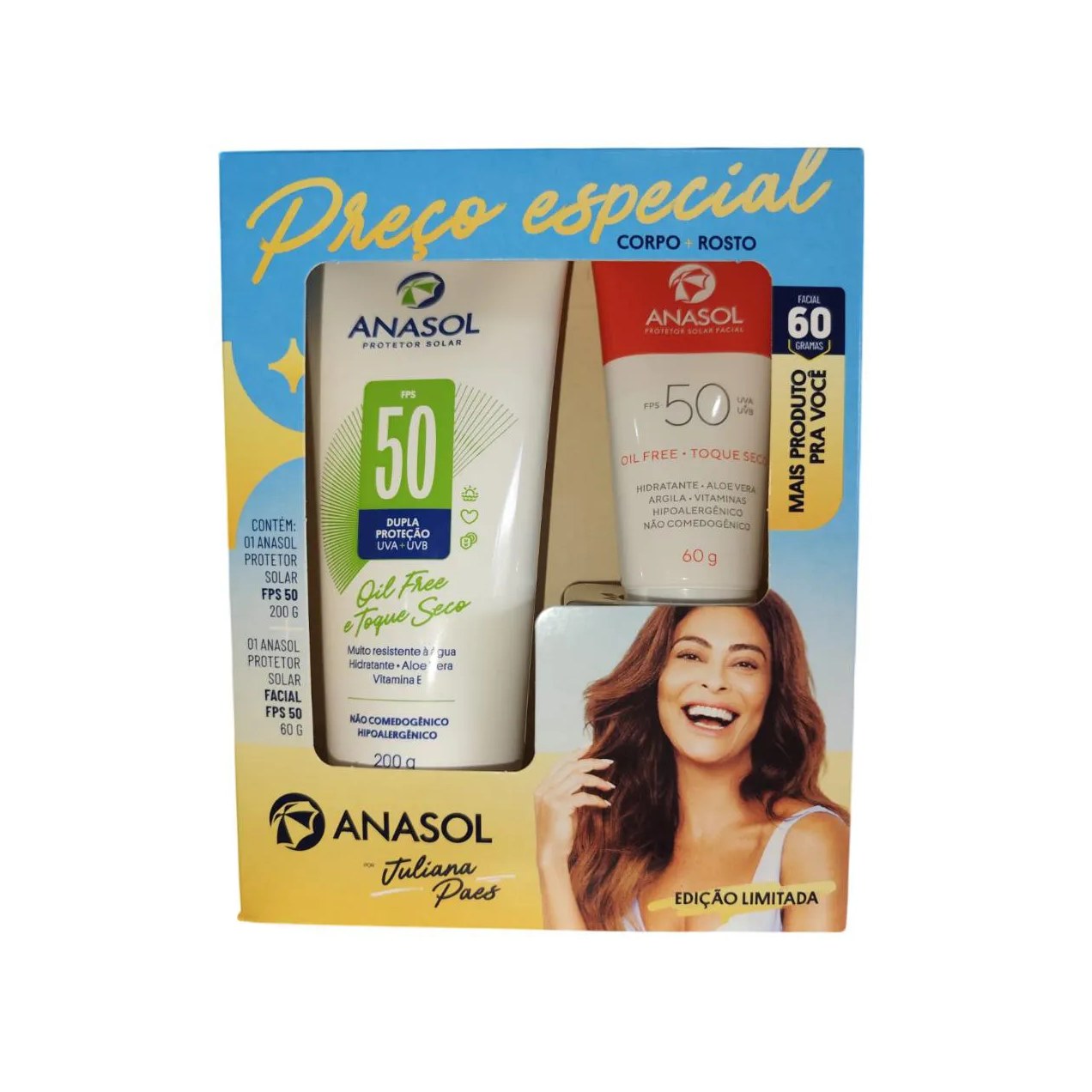 Kit Protetor Solar Fps 50 Corporal 200g + Facial 60g- Anasol