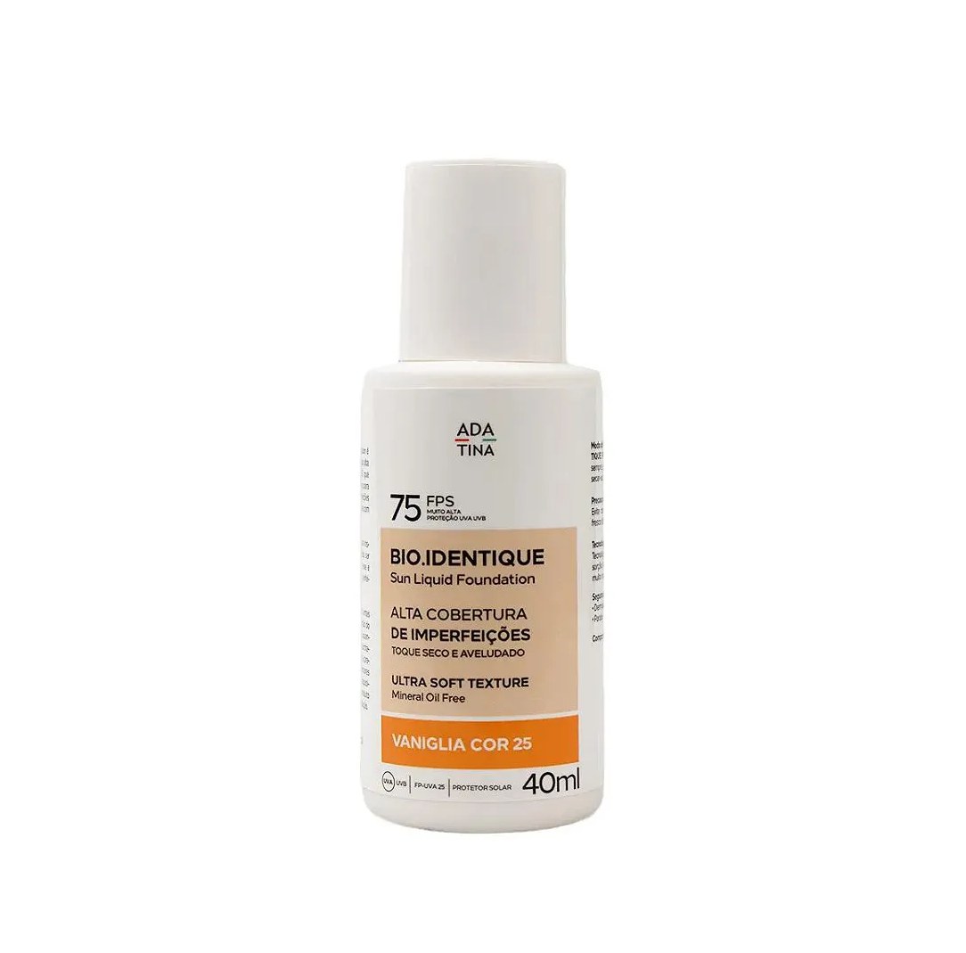 Ada Tina Bio.Identique Fps 75 Vaniglia - Protetor Solar Extra Fluido 40Ml