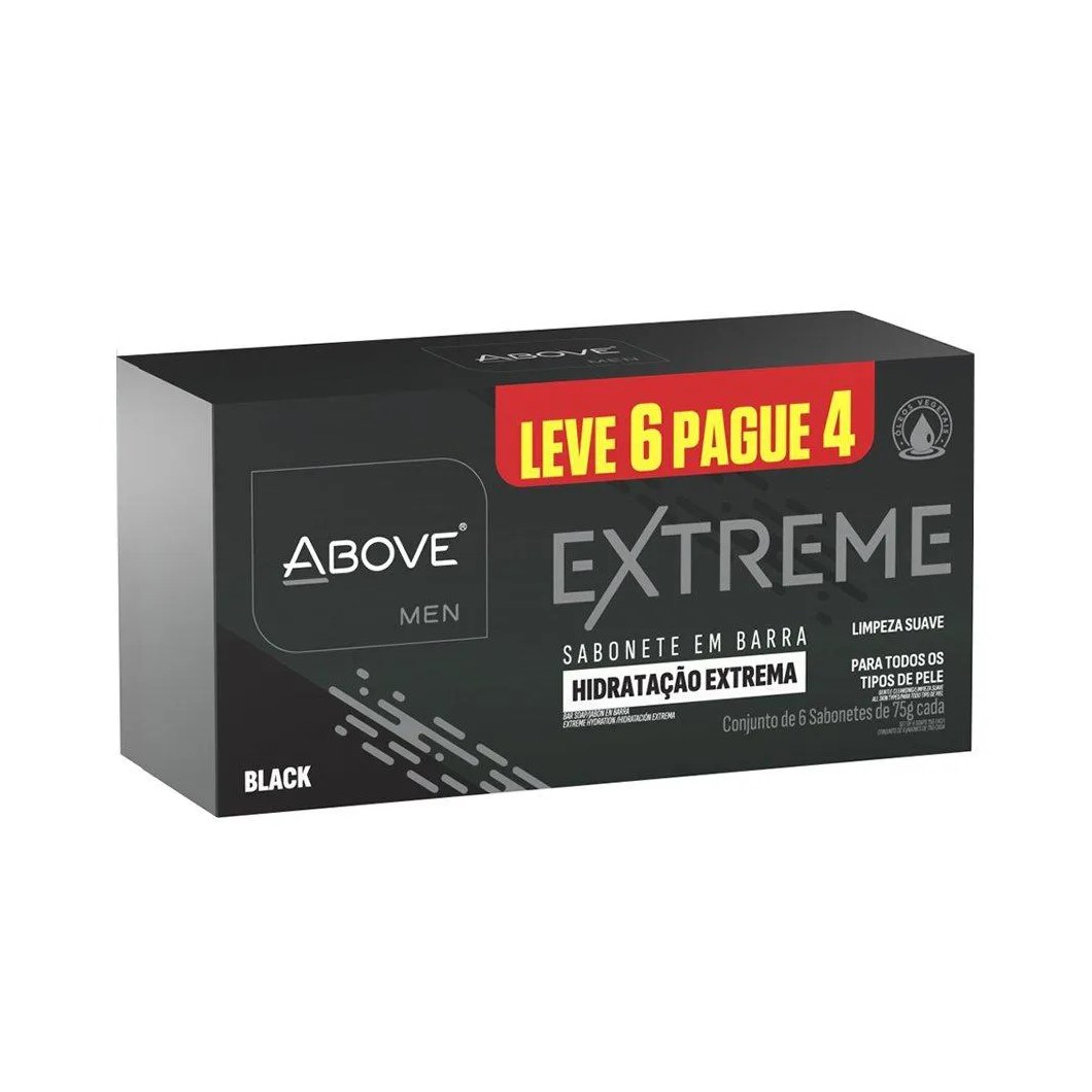 Sabonete Above Men Extreme Black 75g - Leve 6 Pague 4