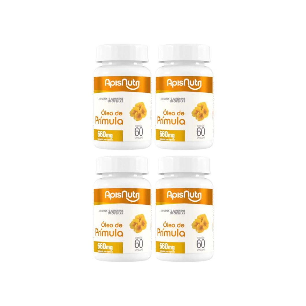 Kit 4 Óleo de Prímula 660mg - 60 cápsulas - Apisnutri