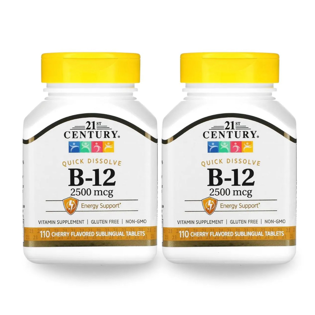 B12 2500 Mcg 110 comprimidos Sublinguais, 21st Century, 2 unidades