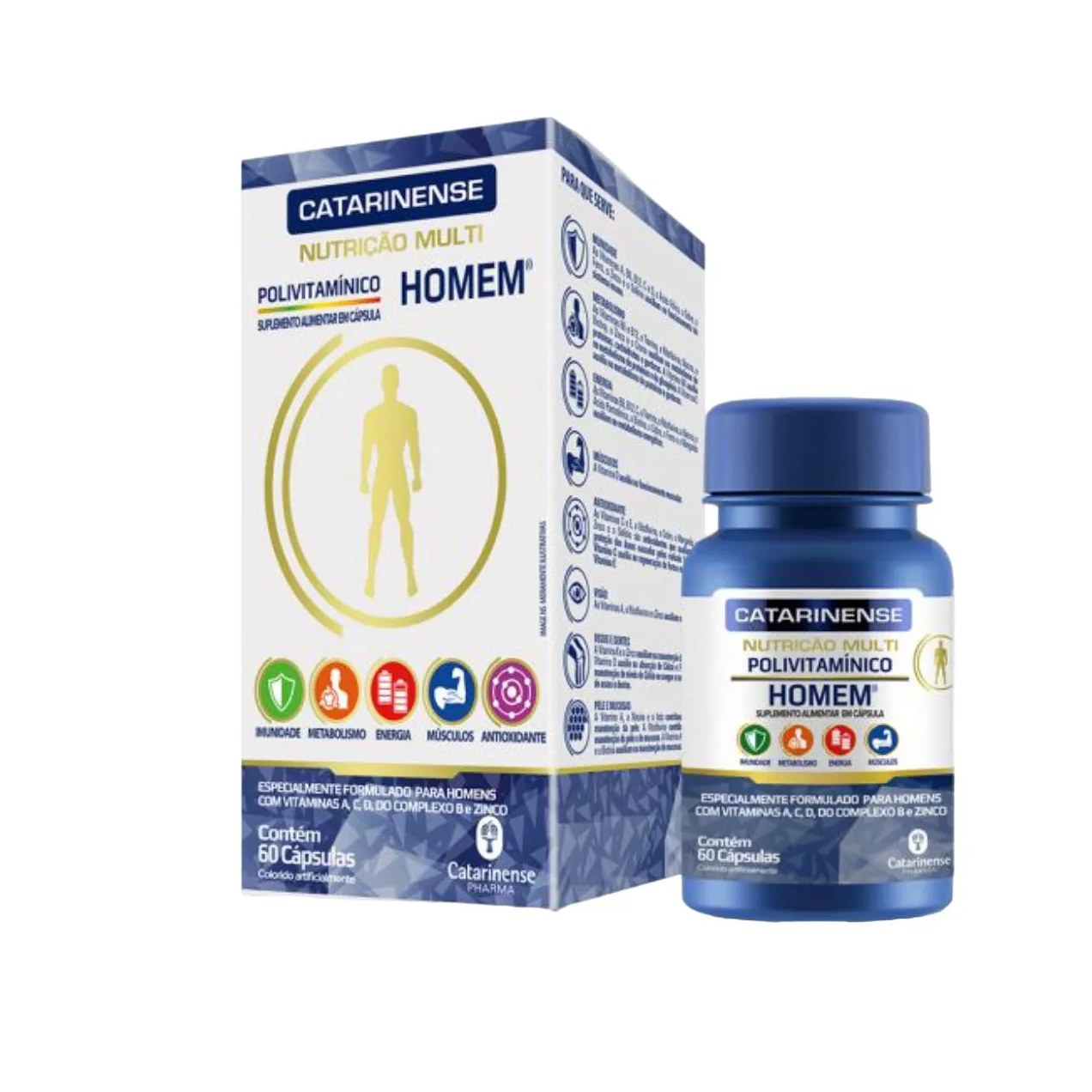 Polivitamínico Vitamina Multi Homem 60 Cps – Catarinense