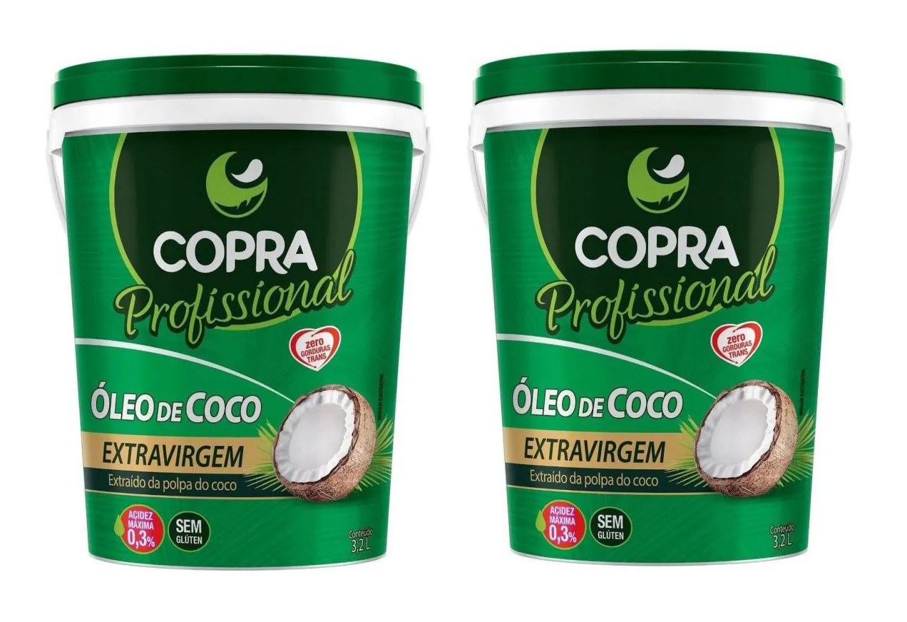 Kit 2uni Óleo de Coco Extravirgem Balde 3,2kg - Copra