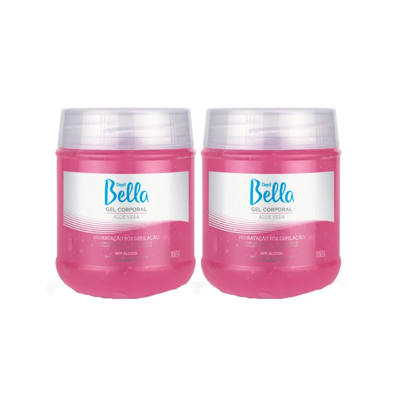 Kit 2 Gel Pós Depilação Corpo Hidrata Aloe Vera Depil Bella