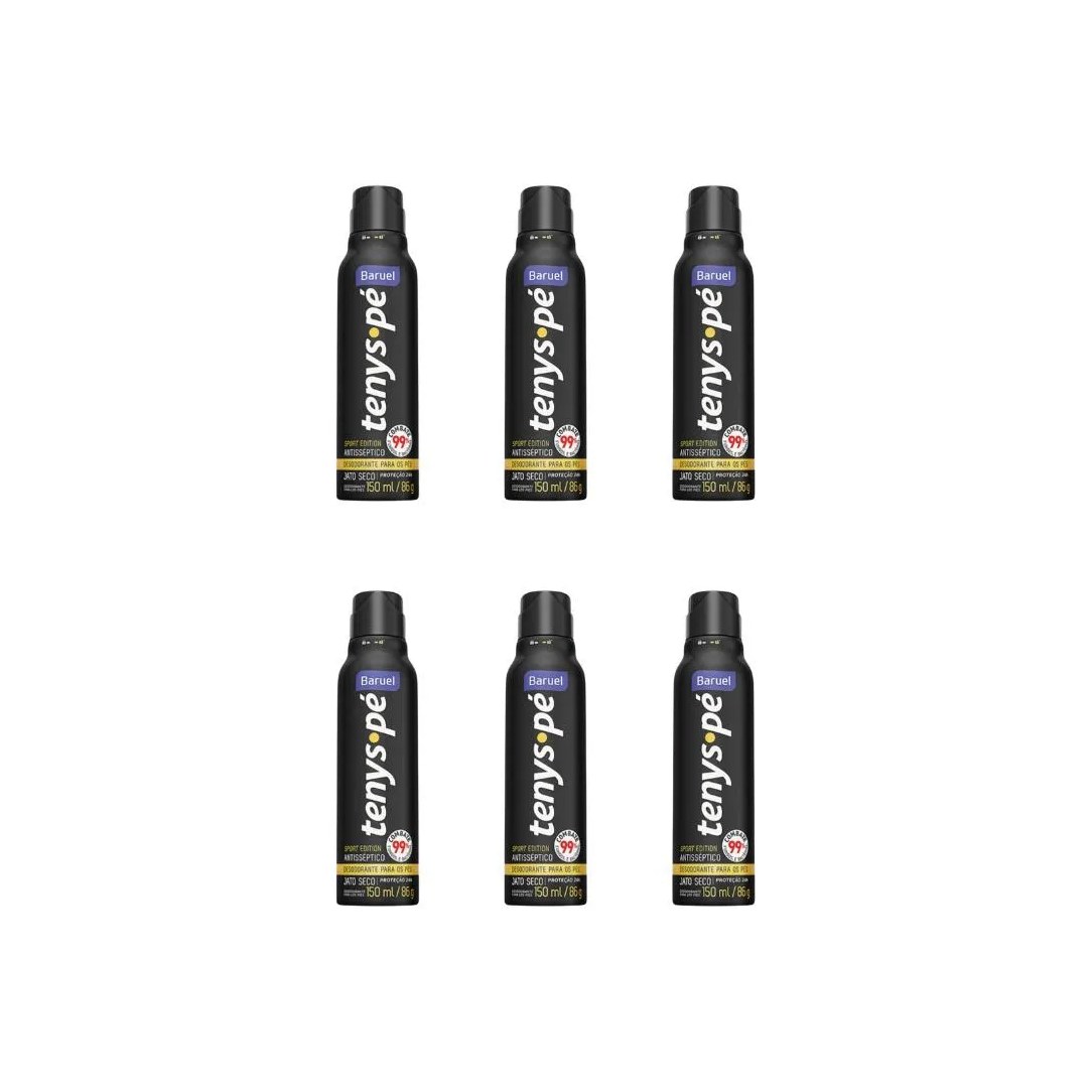 Talco Pes Tenys Pe Baruel Aerossol 150ml Seco Sport - 6un