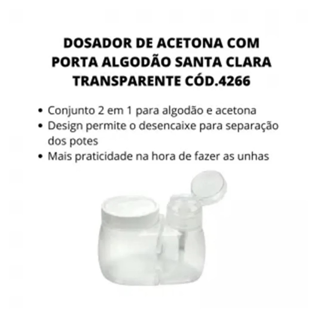 Dosador Acetona e Porta Algodão Santa Clara 4266