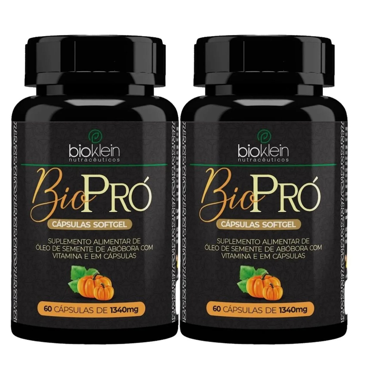 Kit 2x Biopró (óleo de Semente de Abóbora + Vitamina E) 1340mg 60 Softgels - Bioklein