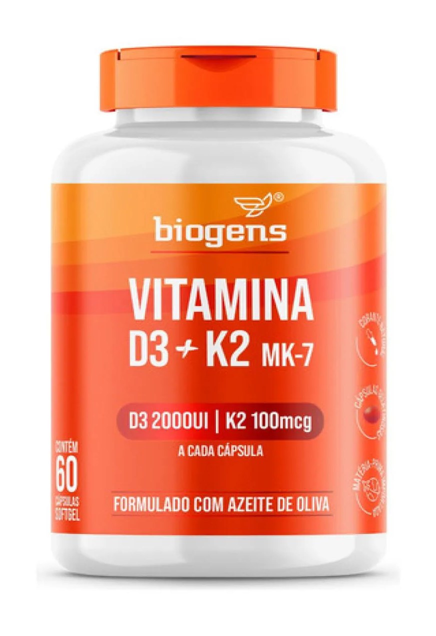Vitamina D3 + K2, Mk7 2000ui | K2 100mg 60caps Biogens Neutro