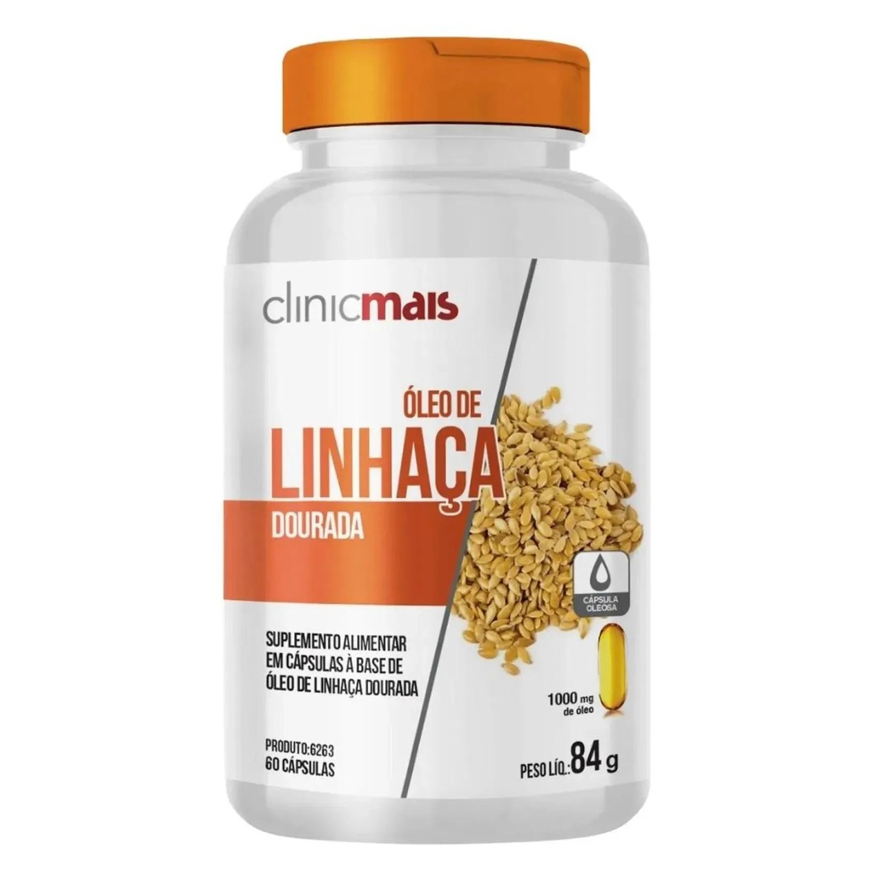 Óleo de Linhaça Dourada 1000mg 60 cápsulas - Clinicmais