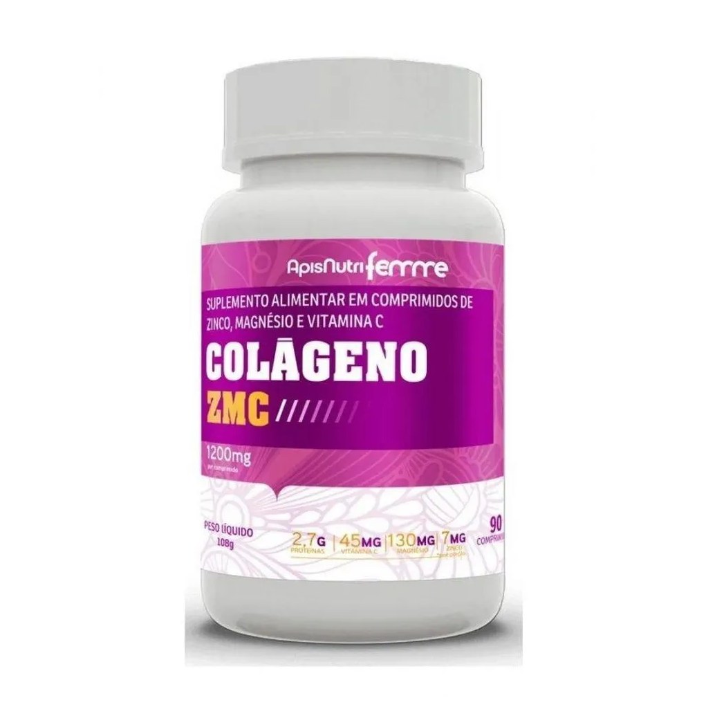 Colágeno Zmc 1200mg (90 Comprimidos) - Padrão: Único
