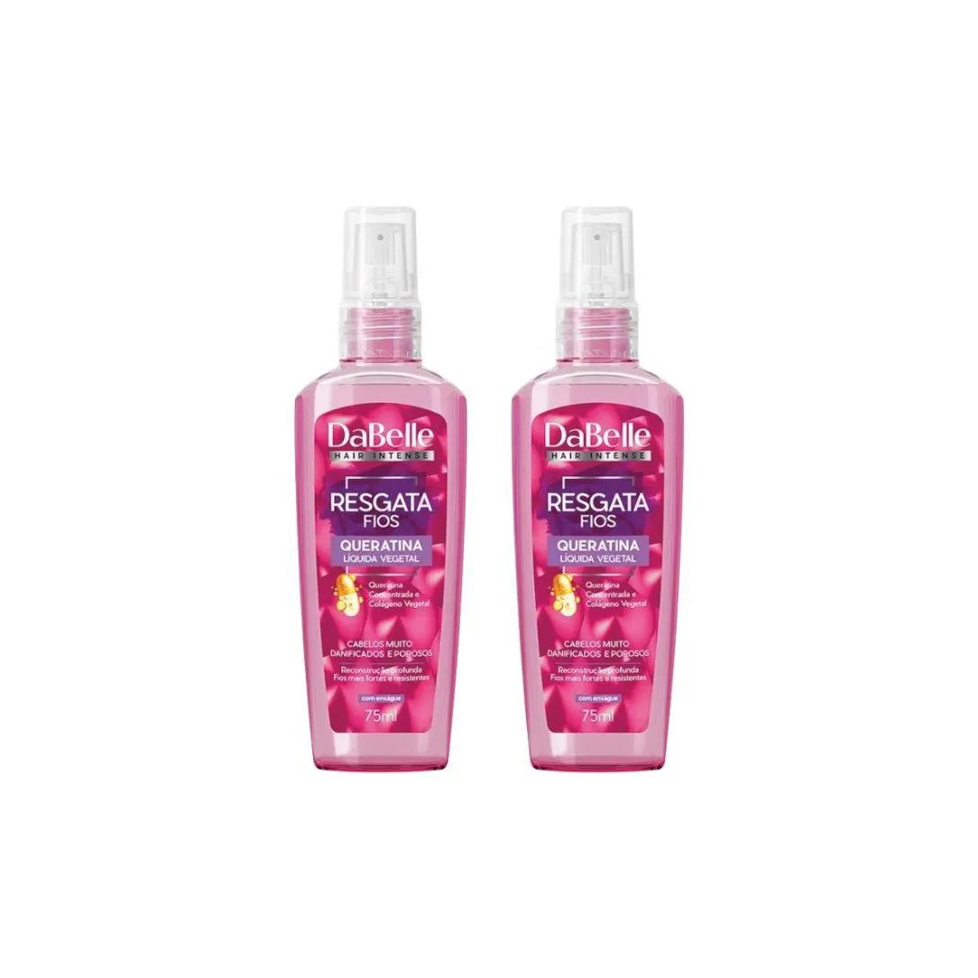 Queratina Liquida Vegetal Dabelle 75ml Resgata Fios - Kit 2un